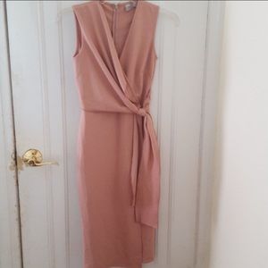 ASOS Blush Midi Faux Wrap Dress